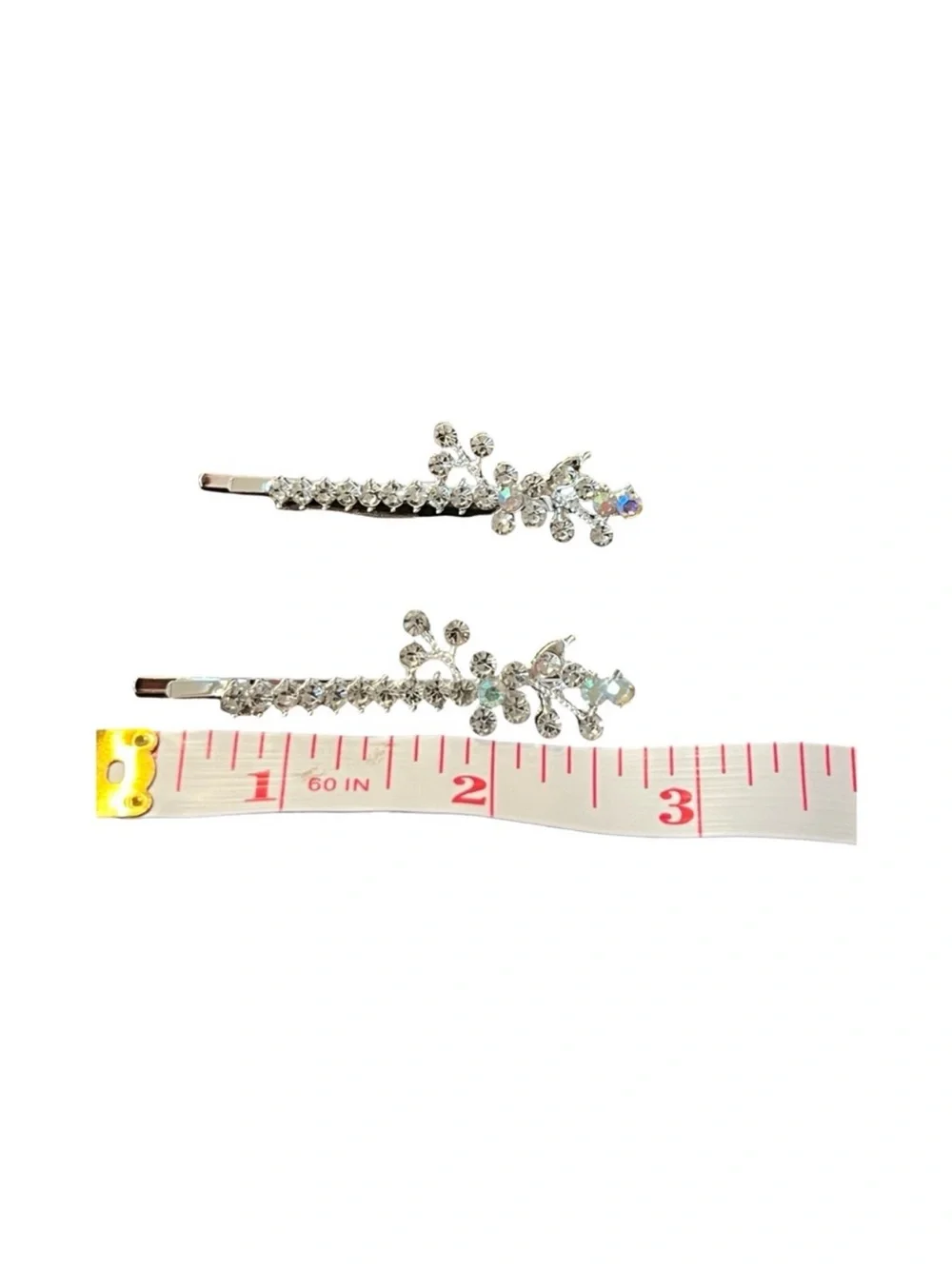 Sparkling Crystal Rhinestone Floral Hair Barrettes 2.5”FINAL PRICE DROP